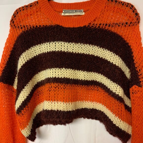 Kimchi Blue sweater SZ S/P cropped open knit dropped shoulder boxy y2k - Picture 2 of 8